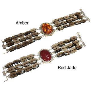 Michael Valitutti Two tone Amber or Red Jade Bracelet Michael Valitutti Gemstone Bracelets