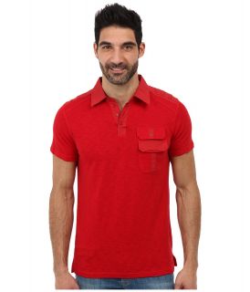 Request Scott Polo Neck Top Mens Short Sleeve Pullover (Red)