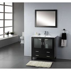 Virtuu Virtu Usa Single sink 35.5 inch Bathroom Vanity Set Espresso Size Single Vanities