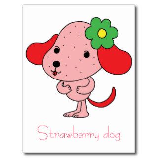 Cartoon character   Strawberry dog Post Card