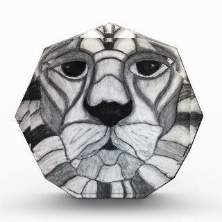 Lion Charcoal Black White Drawing Acrylic Award