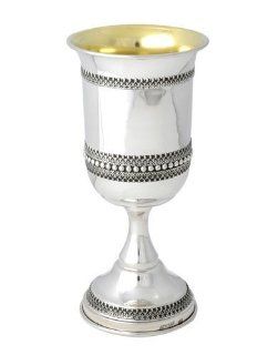 Solid Sterling tall Silver Kiddush Cup   106 grams Wine Goblets Kitchen & Dining