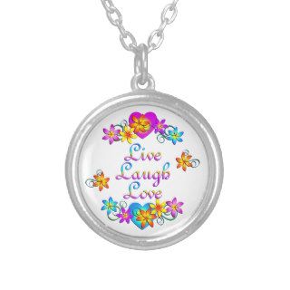 Live Laugh Love Flowers Custom Necklace