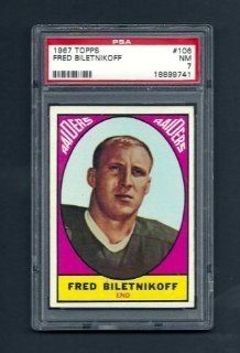Fred Biletnikoff Oakland Raiders 1967 Topps Card #108 PSA Grade 7 NM Condition   Clean Back Sports Collectibles
