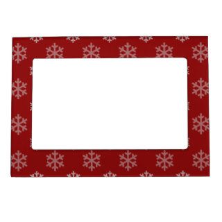 Christmas Snowflakes Pattern Picture Frame Magnet