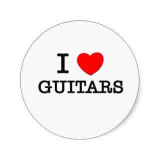 I Love Guitars Stickers