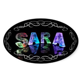 Superstar Sara    Name in Lights (Photograph) Oval Stickers