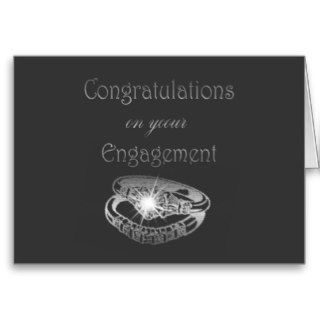 Congratulations Engagement Rings Art Cards