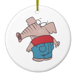 funny elephant wearing tight jeans christmas ornament