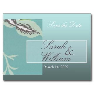 Wedding Save the Date Designer Leaves Bridal Card Post Card