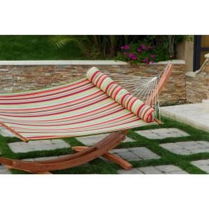 RST Outdoor Summer Stripe Polyspun Hammock with Bolster Pillow (Stand Not Included) OP RH02 GN