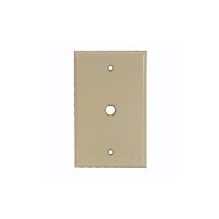 TV 1 Hole Wall Plate Flush Mount smooth Finish ABS Plastic, Color Bei Switch Plates
