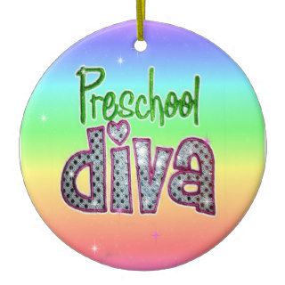 Preschool Diva School Grade Kids Girl Sparkle Christmas Tree Ornament