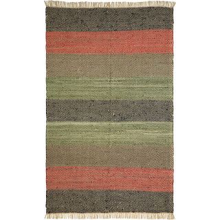 Hand woven Leather Chindi Rug (5 X 8)