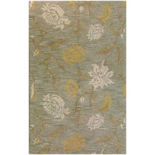 BASHIAN Valencia Collection Subtlety Light Green 2 ft. 6 in. x 8 ft. Area Rug R131 LGN 2.6X8 AL104