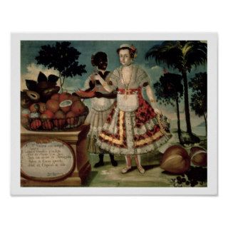 Distinguished woman with her negro slave, 1783 (pa print