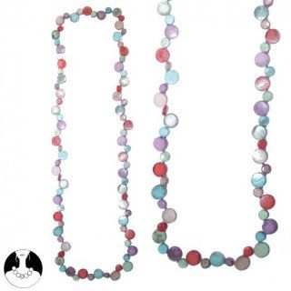 sg paris women necklace long necklace wood 102 cm multicolor pastel wood Jewelry