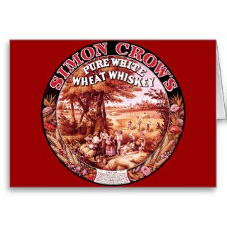 Simon Crow Pure Whiskey Vintage Label Greeting Card