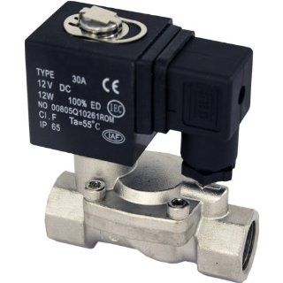 DFD 1/2" NPT Normally Open Stainless Steel 12v DC Solenoid Valve Viton 113 ps Industrial Solenoid Valves