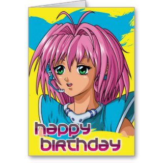 Anime Girl Birthday Card