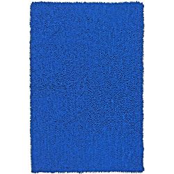 Hand Woven Shagadelic Neon Blue Chenille Shag Rug (25 X 416)