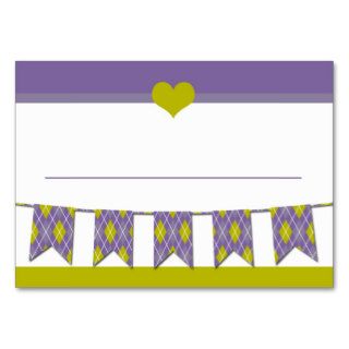 Purple Bunting Wedding Dessert Buffet Candy Table Business Card Template