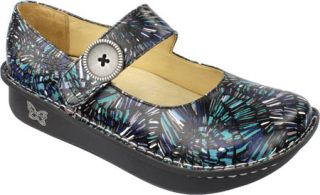 Womens Alegria by PG Lite Paloma Mary Jane   Blue Collage Leather Platform Shoe