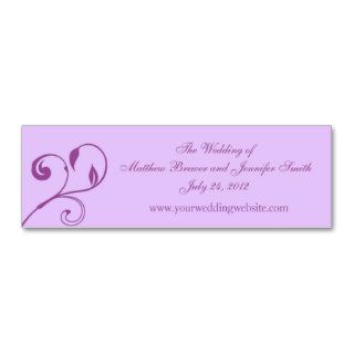 Lavender Purple Wedding Website Information Cards Business Card Template