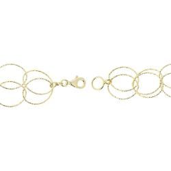 Mondevio 18k Gold over Silver 7.5 inch Double Row Intertwined Link Bracelet Mondevio Sterling Silver Bracelets