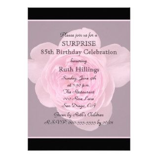 85th Surprise Birthday Party Invitation Rose