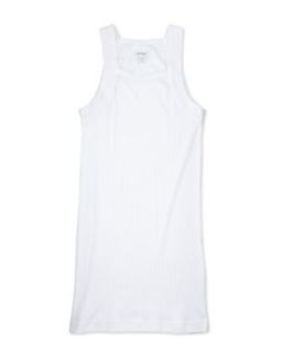 Two Pack Square Cut Ribbed Knit Tank, White
