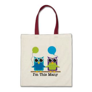 Two Owls I'm This Many Birthday Tshirts Bag