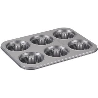 CAKE BOSS Cake Boss Specialty Bakeware 6 Cup Nonstick Mini Fluted Mold Pan