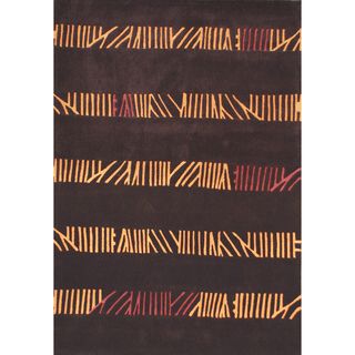 Hand tufted Brown Festival Rug (75 X 96)