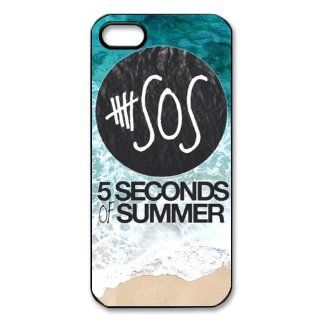 Beach Background Music Band 5SOS for iPhone 5/5S Case , Hard Plastic 5SOS iPhone 5 Case Cell Phones & Accessories