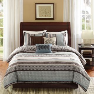 Madison Park Harvard 7 pc. Jacquard Comforter Set, Blue