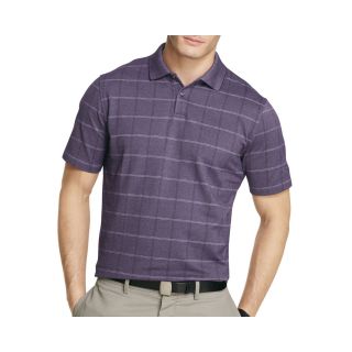 Van Heusen Short Sleeve Windowpane Polo Shirt, Purple, Mens