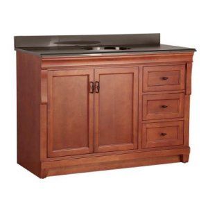 Foremost NACACB4922D Warm Cinnamon Naples Vanity with Colorpoint Top (49 W x 34