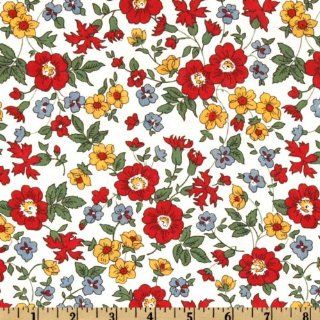 108'' Aunt Grace's Garden Party Quilt Backing Floral Red/Yellow Fabric By The Yard