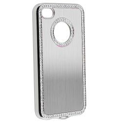 Bling Silver Case/Purple Diamond Sticker/Protector for Apple iPhone 4/4S BasAcc Cases & Holders