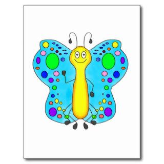 Whimsical Color Butterfly Bright Colors Post Cards