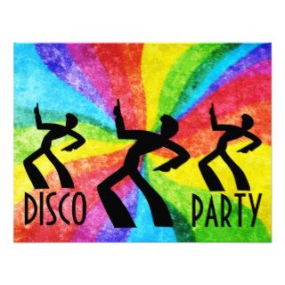 Dance Party Retro Rainbow Personalized Invites