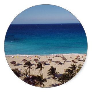 Beach Resort Background Round Stickers