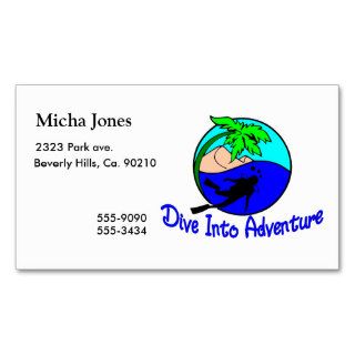 Dive Into Adventure Ocean Diver Business Card Templates