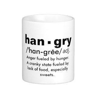 "hangry" definition coffee mug