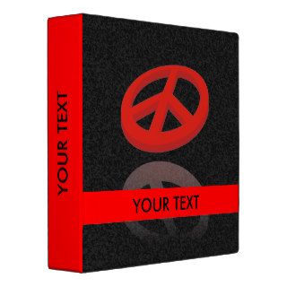 Peace 3D / reflexion  your text  black, red Binder