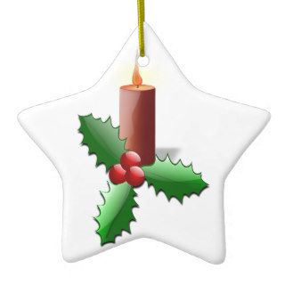 holly berry Christmas candle Ornaments