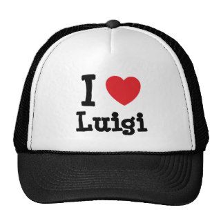 I love Luigi heart custom personalized Mesh Hats