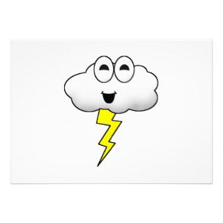 Cute Cartoon Lightning Cloud Invite