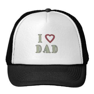 I Love Dad Red Heart Trucker Hat